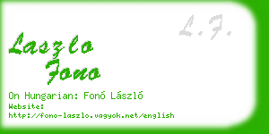 laszlo fono business card